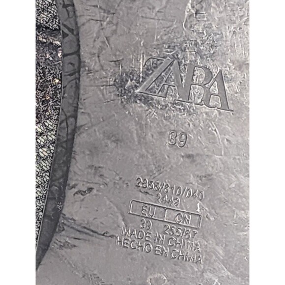 Zara Black Mesh Slide Shoes w/Gold Chain Size EU 39 - Picture 7 of 8